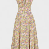 Carolina | Rochie Florală cu Top Strâns
