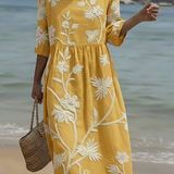 Yassy | Rochie midi cu model floral și vegetal