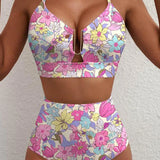 SET BIKINI DIN 2 PIESĂ CU DECUPAJ ÎN FORMĂ DE U