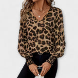 Susana | Bluză elegantă cu model leopard