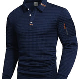 Efraim | Cămașă polo din material structurat cu buzunare pe mâneci