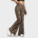 Berenice | Pantaloni bootcut cu leopard