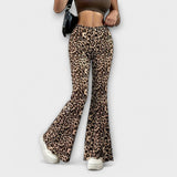 Berenice | Pantaloni bootcut cu leopard