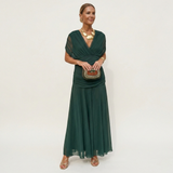 Alondra | Rochie lungă cu flori și decolteu în V