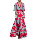 Noelle | Rochie de primăvară cu imprimeu floral și decolteu în V