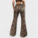 Berenice | Pantaloni bootcut cu leopard