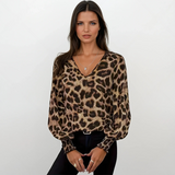 Susana | Bluză elegantă cu model leopard