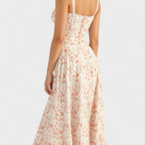 Carolina | Rochie Florală cu Top Strâns