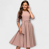 Ana | Rochie Midi Elegantă cu Curea