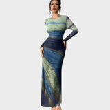Amélia | Rochie lungă cu mâneci lungi