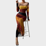 Amélia | Rochie lungă cu mâneci lungi