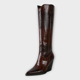 Mirjana – pantofi eleganți cu model de crocodil și toc stilizat