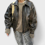 Carina | Blugi vintage cu model leopar