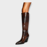 Mirjana – pantofi eleganți cu model de crocodil și toc stilizat