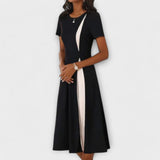 Diana | Rochie midi alb-negru