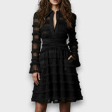 Parisa – Rochie Midi cu Volane Transparente