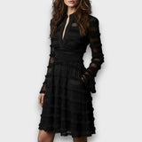 Parisa – Rochie Midi cu Volane Transparente