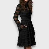 Parisa – Rochie Midi cu Volane Transparente