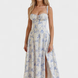 Carolina | Rochie Florală cu Top Strâns
