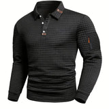 Efraim | Cămașă polo din material structurat cu buzunare pe mâneci