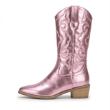 Kvetina – cizme cowboy metalice elegante și confortabile pentru purtare zilnică