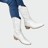 Kvetina – cizme cowboy metalice elegante și confortabile pentru purtare zilnică